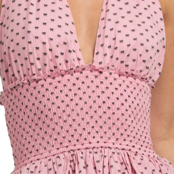 LOVE SHACK FANCY Deanna Halter Mini Dress
